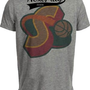 Seattle SuperSonics Retro Basketball 1997 Artwork Heather Gray Sublimated T-Shirt