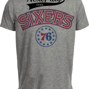 Philadelphia 76ers Retro Basketball 1995 Artwork Heather Gray Sublimated T-Shirt