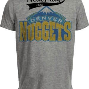 Denver Nuggets Retro Basketball 2003 Artwork Heather Gray Sublimated T-Shirt