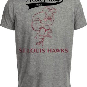 Atlanta St. Louis Hawks Retro Basketball 1965 Basketball Mascot Artwork Heather Gray Sublimated T-Shirt