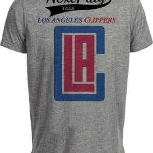 Los Angeles Clippers Retro Basketball Bold Artwork Heather Gray Sublimated T-Shirt