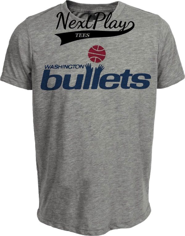 Washington Bullets Wizards Retro Basketball 1975 Artwork Heather Gray Sublimated T-Shirt