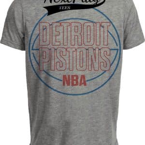 Detroit Pistons Retro Basketball 1975 Artwork Heather Gray Sublimated T-Shirt