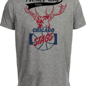 Chicago Stags Retro Basketball 1946 Artwork Heather Gray Sublimated T-Shirt