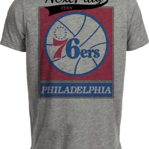 Philadelphia 76ers Retro Basketball Classic Artwork Heather Gray Sublimated T-Shirt