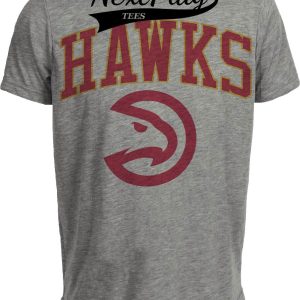 Atlanta Hawks Retro Basketball 1975 Artwork Heather Gray Sublimated T-Shirt