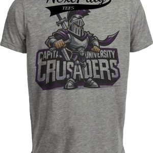 Capital Crusaders Exclusive Retro Purple Artwork Heather Gray Sublimated T-Shirt