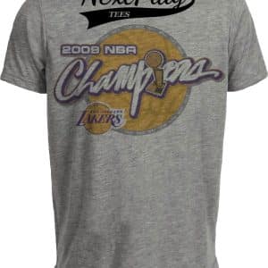 Los Angeles Lakers Retro Basketball Champs 2009 Artwork Heather Gray Sublimated T-Shirt
