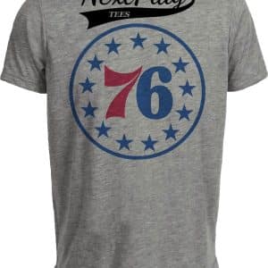 Philadelphia 76ers Retro Basketball 1975 Artwork Heather Gray Sublimated T-Shirt