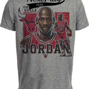 Chicago Bulls Michael Jordan Exclusive Retro Basketball 1989 Artwork Heather Gray Sublimated T-Shirt