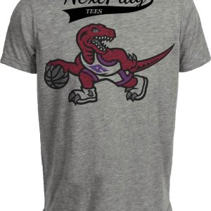 Toronto Raptors Retro Basketball Mascot 1995 Artwork Heather Gray Sublimated T-Shirt