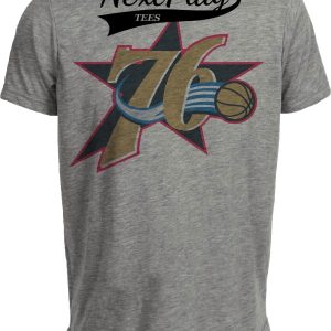 Philadelphia 76ers Retro Basketball 1996 Artwork Heather Gray Sublimated T-Shirt