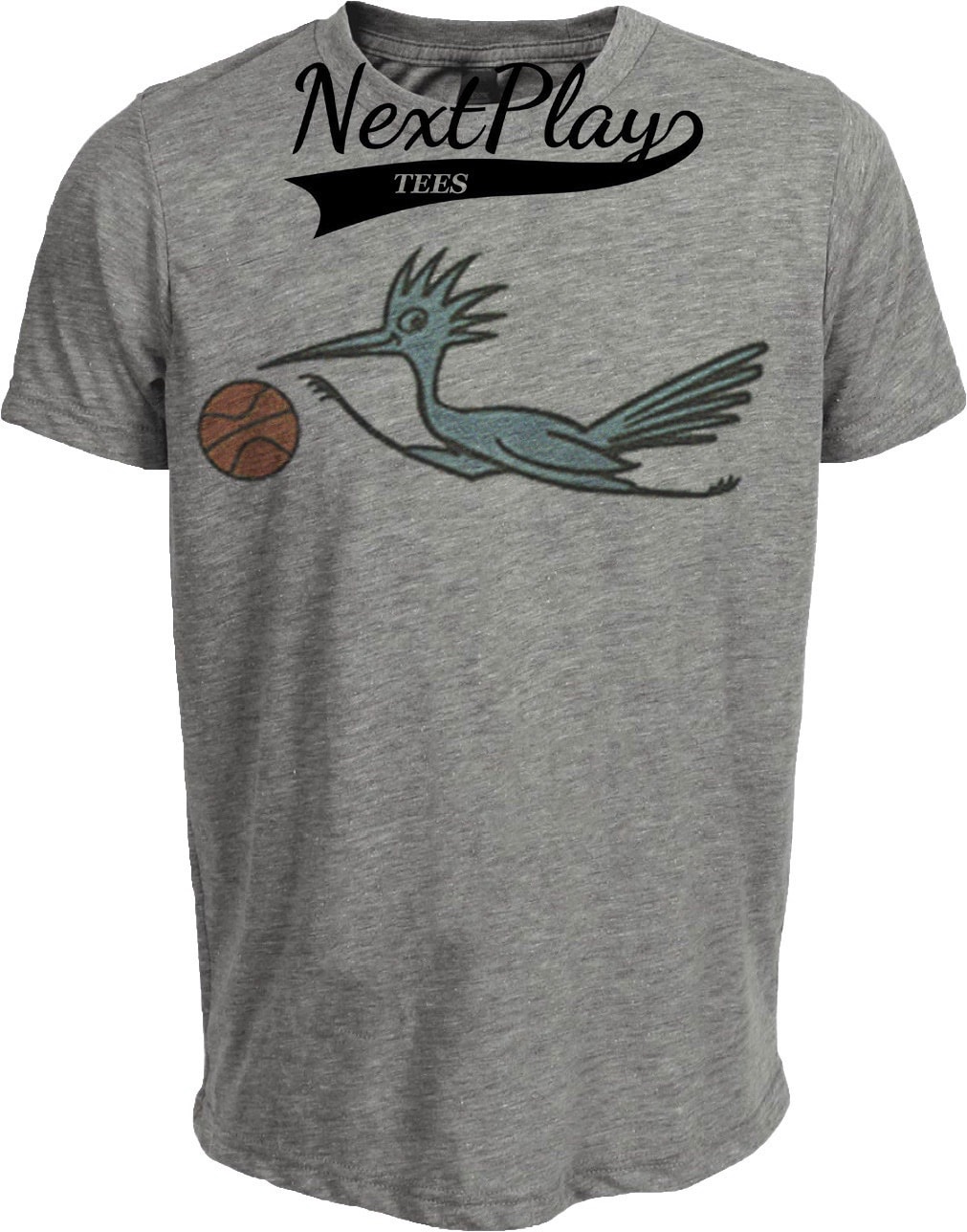 Dallas Chaparrals Exclusive Retro Basketball Mascot 1967 Artwork Heather Gray Sublimated T-Shirt