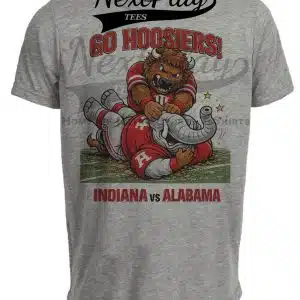 Indiana Hoosiers vs. Alabama Retro Rivals Football College Playoffs Artwork Heather Gray Sublimated T-Shirt