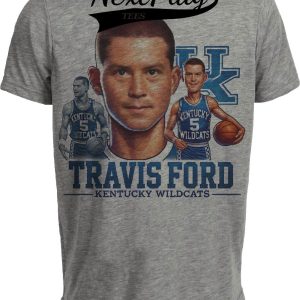 Kentucky Wildcats Travis Ford Exclusive Retro Basketball 1991 Artwork Heather Gray Sublimated T-Shirt