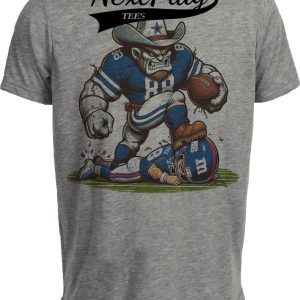 Dallas Cowboys vs. New York Giants Exclusive Retro Rivalries Football 1992 Artwork Heather Gray Sublimated T-Shirt