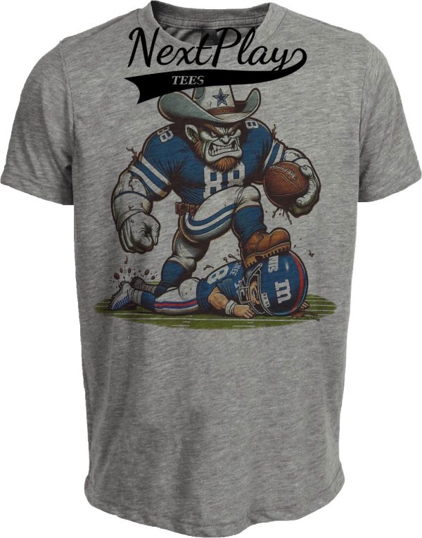 Dallas Cowboys vs. New York Giants Exclusive Retro Rivalries Football 1992 Artwork Heather Gray Sublimated T-Shirt