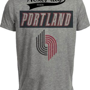 Portland Trailblazers Retro Basketball 1986 Artwork Heather Gray Sublimated T-Shirt