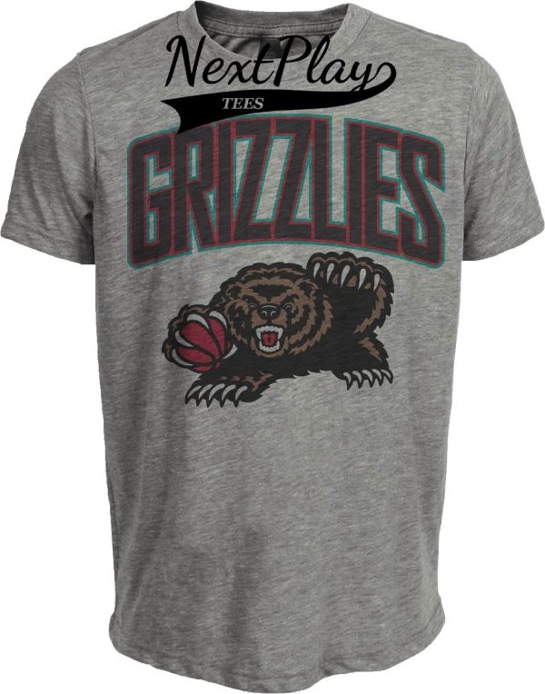 Memphis Grizzlies Retro Basketball 1999 Artwork Heather Gray Sublimated T-Shirt