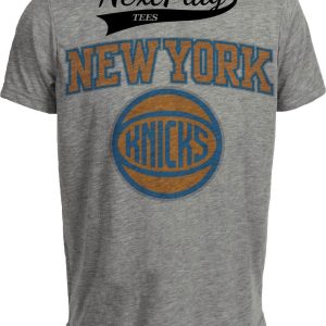 New York Knicks Retro Basketball 1991 Artwork Heather Gray Sublimated T-Shirt