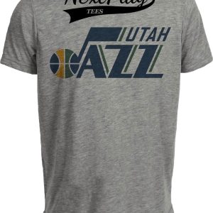 Utah Jazz Retro Basketball 1984 Artwork Heather Gray Sublimated T-Shirt