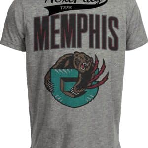 Memphis Grizzlies Retro Basketball 2001 Artwork Heather Gray Sublimated T-Shirt