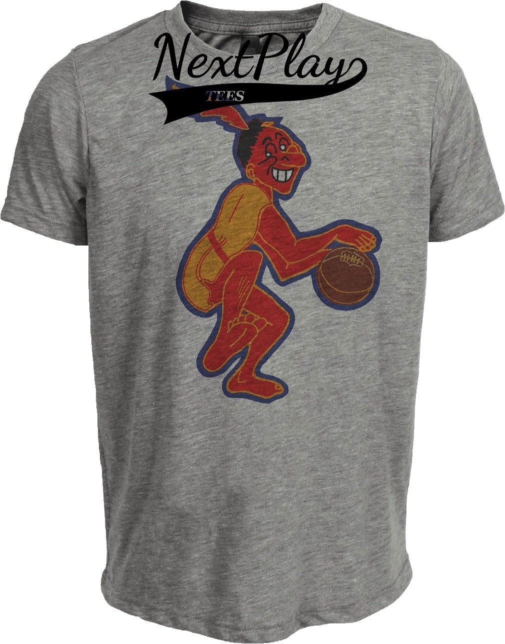 Golden State Philadelphia Warriors Retro Basketball 1952 Artwork Heather Gray Sublimated T-Shirt