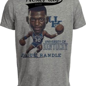 Kentucky Wildcats Julius Randle Exclusive Retro Basketball Artwork Heather Gray Sublimated T-Shirt