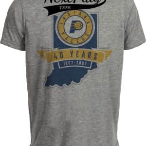Indiana Pacers Retro Basketball State Artwork Heather Gray Sublimated T-Shirt