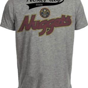 Denver Nuggets Retro Basketball Script Artwork Heather Gray Sublimated T-Shirt