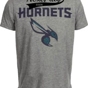 Charlotte Hornets Retro Basketball Mascot 2004 Artwork Heather Gray Sublimated T-Shirt