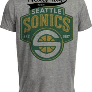 Seattle SuperSonics Retro Basketball 1995 Artwork Heather Gray Sublimated T-Shirt