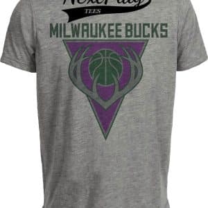Milwaukee Bucks Retro Basketball 1995 Artwork Heather Gray Sublimated T-Shirt