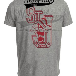 St. John’s Redmen Retro Basketball 1974 Artwork Heather Gray Sublimated T-Shirt