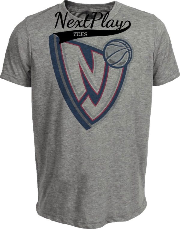 Brooklyn New Jersey Nets Retro Basketball 1995 Artwork Heather Gray Sublimated T-Shirt