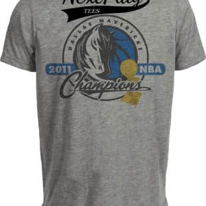 Dallas Mavericks Retro Basketball 2011 Champs Artwork Heather Gray Sublimated T-Shirt