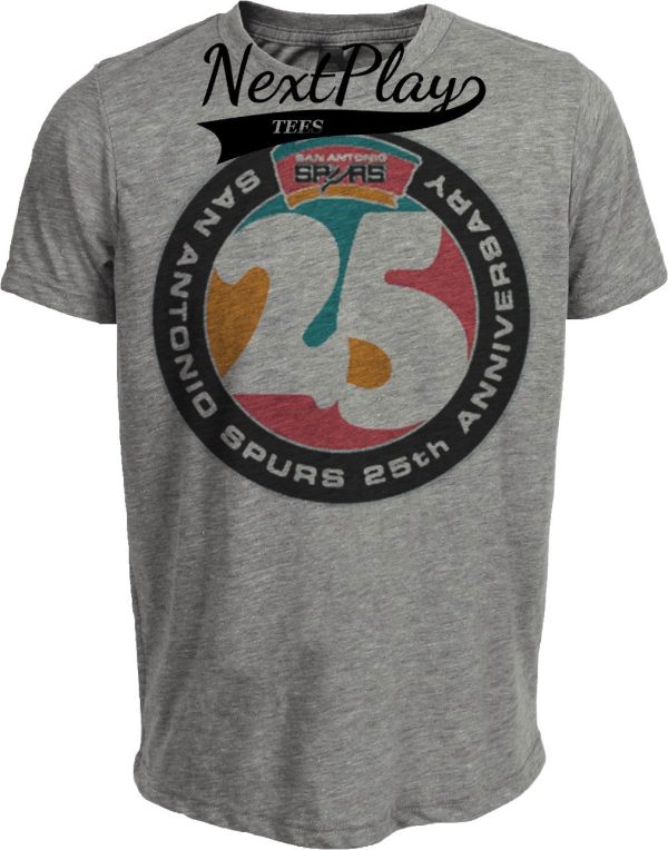 San Antonio Spurs Retro Basketball 1996 Artwork Heather Gray Sublimated T-Shirt