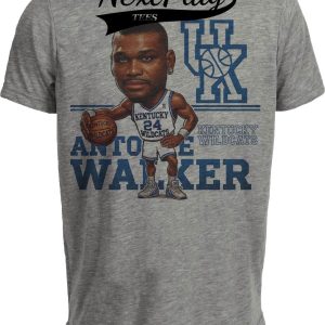 Kentucky Wildcats Antoine Walker Exclusive Retro Basketball 1994 Artwork Heather Gray Sublimated T-Shirt