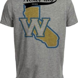 Golden State Warriors Retro Basketball Big W Artwork Heather Gray Sublimated T-Shirt