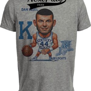 Kentucky Wildcats Dan Issel Exclusive Retro Basketball 1970 Artwork Heather Gray Sublimated T-Shirt