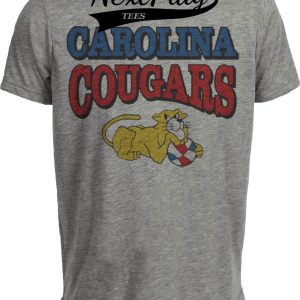 Carolina Cougars Exclusive Retro Basketball 1969 Artwork Heather Gray Sublimated T-Shirt