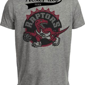 Toronto Raptors Retro Basketball Red Classic Artwork Heather Gray Sublimated T-Shirt