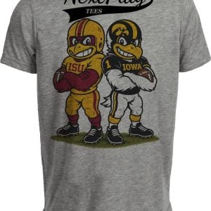 Iowa Hawkeyes Herky vs. Iowa State Cyclones Cy Rivals Football Gray Sublimated T-Shirt