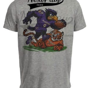 Baltimore Ravens vs. Cincinnati Bengals Retro Rivalries Football Artwork Heather Gray Sublimated T-Shirt