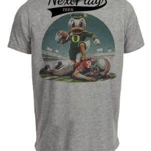 Oregon Ducks vs. Ohio State Buckeyes Retro Rivalries Football Artwork Heather Gray Sublimated T-Shirt