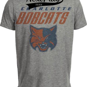 Charlotte Hornets Bobcats Retro Basketball 2004 Artwork Heather Gray Sublimated T-Shirt