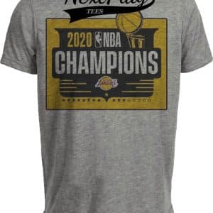Los Angeles Lakers Retro Basketball Champs 2020 Artwork Heather Gray Sublimated T-Shirt
