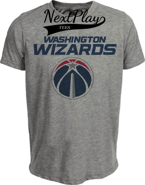 Washington Wizards Retro Basketball Star Artwork Heather Gray Sublimated T-Shirt