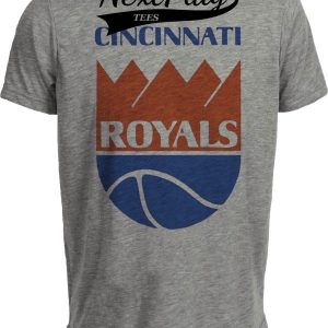 Cincinnati Royals Retro Basketball 1971 Artwork Heather Gray Sublimated T-Shirt