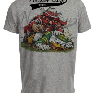 Texas Tech Red Raiders vs. Oregon Ducks Playoffs Retro Rivalries Football Artwork Heather Gray Sublimated T-Shirt